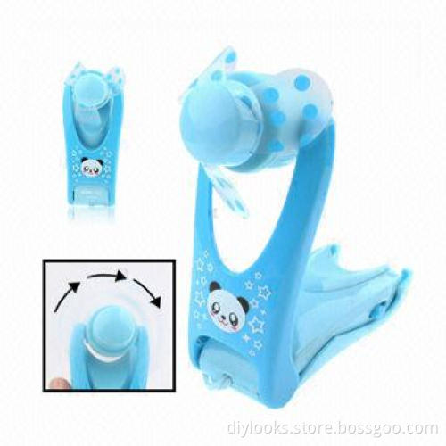 Cartoon Style Mini Handheld Electric Fan with Holder